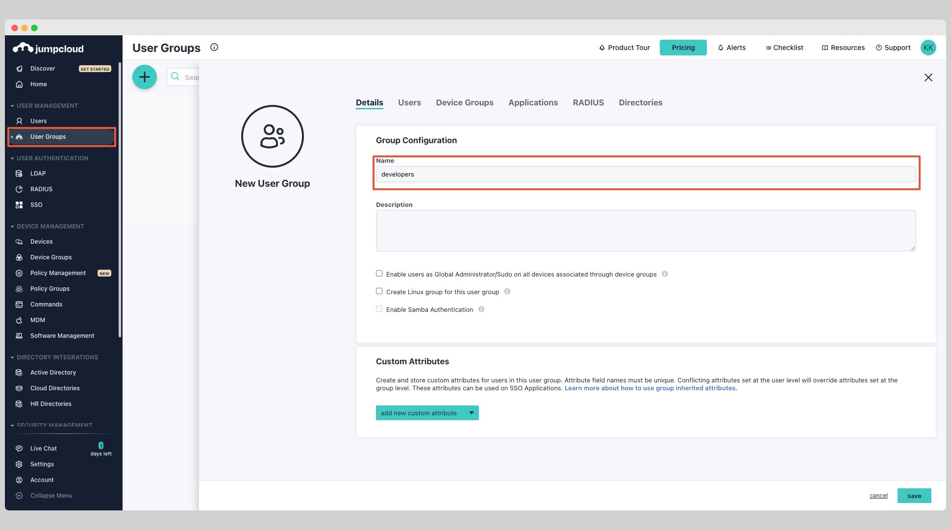 JumpCloud SCIM Step 4